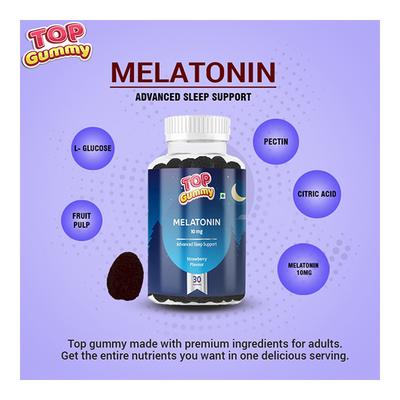 Top Gummy Melatonin 10 mg Gummies - Strawberry Flavour 30's - Mental Health
