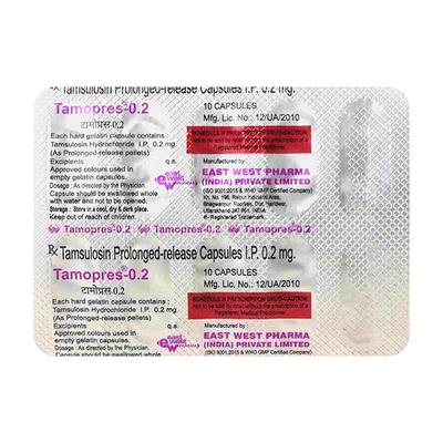 Tamopres 0.2mg Capsule 10'S - Bladder And Prostate Disorders-Dru