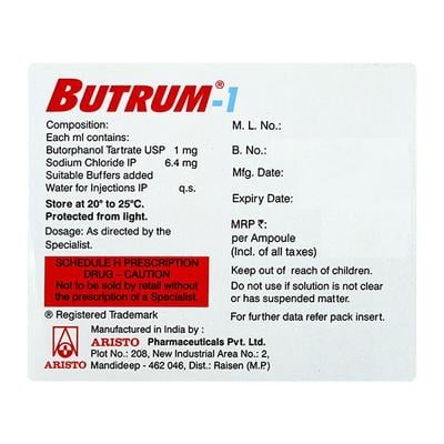 BUTRUM 1mg Injection 5x1ml - Pain relief-Ana