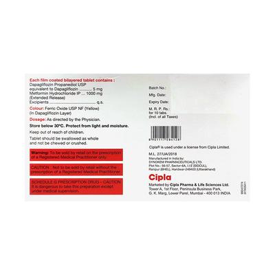 CIPDAPLA M 5/1000 Tablet 10's - Diabetes-Ant
