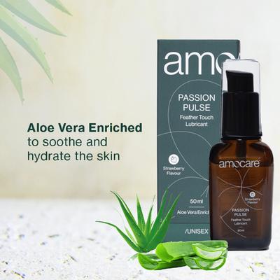 Amocare Passion Pulse Lubricant Gel - Strawberry Flavour 50 ml - Flavoured Lubes