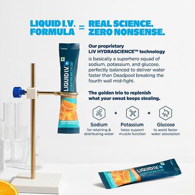 Liquid I.V. Hydration Multiplier- Brazilian Orange, Electrolyte Powder Drink Mix 12's - Multi-Vitamins
