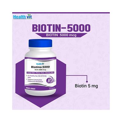 Healthvit Biotino-5000 Tablet 60's - Hair & Skin