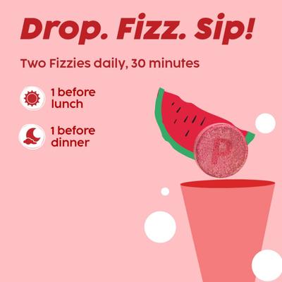 Plix Original Apple Cider Vinegar Effervescent Tablet - Juicy Watermelon 15's - Weight Loss