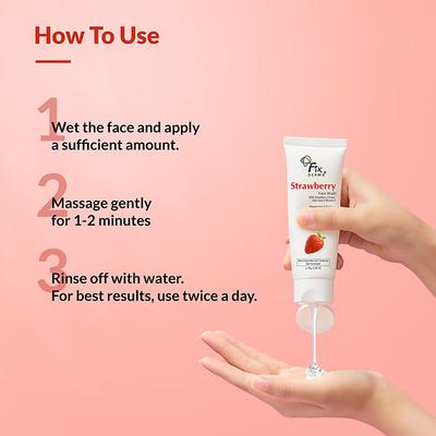 Fixderma Strawberry Face Wash with Vitamin E and Strawberry Extract, Face Wash and Face Cleanser 75 gm - Face Wash & Cleansers