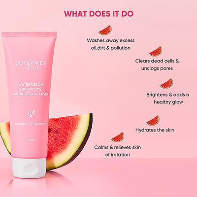 Dot & Key Watermelon Superglow Facial Gel Cleanser 120 ml - Face Wash & Cleansers