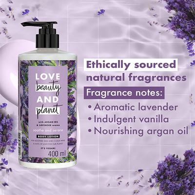 Love Beauty And Planet Argan Oil And Lavender Aroma Soothe And Serene Body Lotion 400 ml - Lotions & Creams