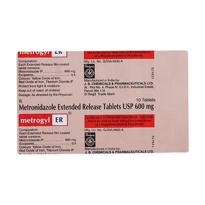 Metrogyl ER 600mg Tablet 10'S - Bacterial Infections-OAB