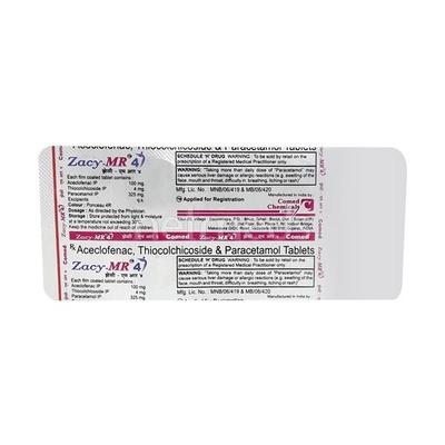 Zacy MR 4 Tablet 10'S - Muscle Spasm-Mus