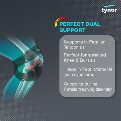 Tynor Dual Patellar Support - Black 1's - Knee/Ankle/Leg/Foot Supports