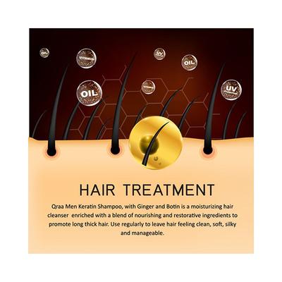Qraamen Keratin Shampoo with Ginger and Biotin for Nourished and Thick Hair - Sulfate and Paraben Free 200 ml - Shampoos