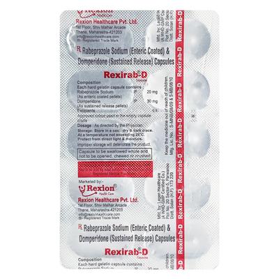 REXIRAB D Capsule 10's - Ulcer/Reflux/Flatulence-Aaa