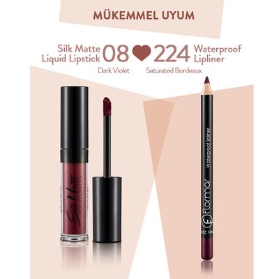Flormar Silk Matte Liquid Lipstick 008 Dark Violet 4.5 gm - Liquid Lipsticks