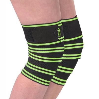 Tynor Weight Lifting Knee Wrap - Black & Green (Pack of 2) - Knee/Leg Supports