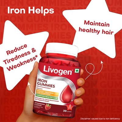 LIVOGEN STRAWBERRY FLAVOUR IRON Gummies 30's - Anaemia-VMA