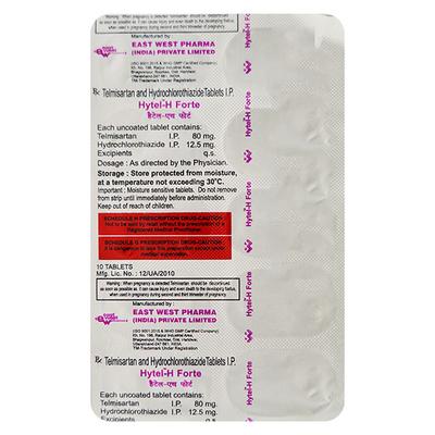 Hytel H Forte Tablet 10'S - Hypertension-Ang