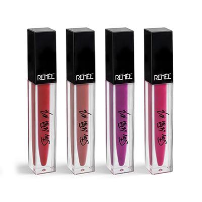 Renee Stay with Me Matte Liquid Lipstick - Juicy Berries, 5ml each 4's - Liquid Lipsticks