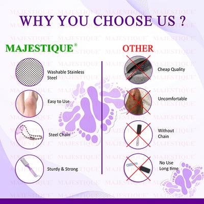 Majestique Foot File for Callus and Heel Removal, Dry and Wet Pedicure Tool - Color May Vary 1's - Nail Care