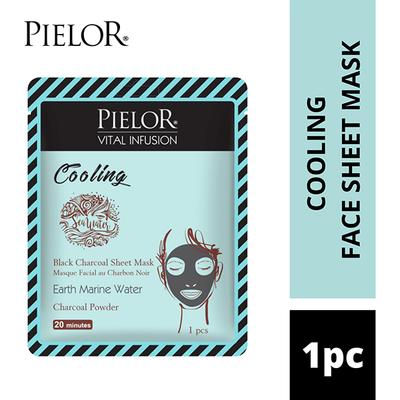 PIELOR VITAL INFUSION BLACK CHARCOAL COOLING MASK 25 ml - Sheet Masks