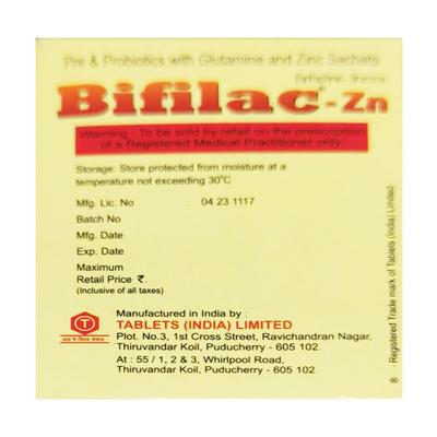 Bifilac ZN Delicious Pineapple Flavour 1gm Powder 15'S - Diarrhoea-Ant