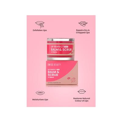 Swiss Beauty Lip Perfect Duo Balm and Scrub with Coffee Extract, Shade - Coffee Extract, 3.5gm+3.5gm 1's - Lip Balms