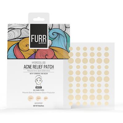 FURR By Pee Safe Hydrocolloid Acne Relief Patches With Turmeric And Neem Unisex All Skin Types (60 Patches) 1's - Skin-Treatment