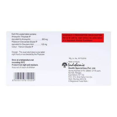 Indclav 625mg Tablet 10'S - Bacterial Infections-Pen