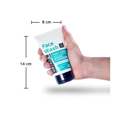 Ustraa Men's Face Wash for Dry Skin To Normal Skin -With Pine Bark & Peppermint Mint Cool 100gm - Face Wash & Cleansers