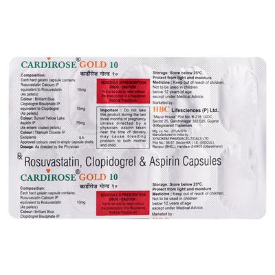 Cardirose Gold 10mg Capsule 10'S - Blood Clot-Ant