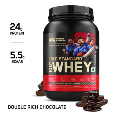 Optimum Nutrition (ON) 100% Whey Gold Standard Powder - Double Rich Chocolate 2 lb - Whey Proteins