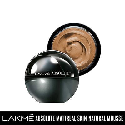 Lakme Absolute Skin Natural Mousse Mattreal Foundation Medium Toffee 25 Gm - Foundation