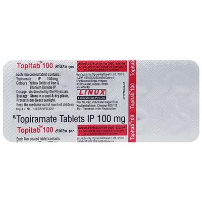 Topitab 100mg Tablet 10'S - Epilepsy/Convulsion-Ant