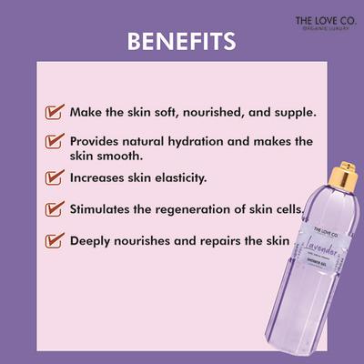 The Love Co. Luxury Lavender Body Wash for Women - Lavender Shower Gel - Luxury Bath & Shower Gels for All skin Types 250 ml - Shower Gels & Body Wash
