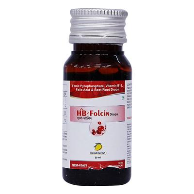 HB FOLCIN MANGO FLAVOUR Drops 30ml - Supplements-Vam