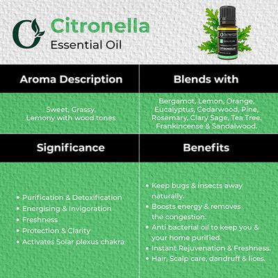 Organic Forest 100% VEGAN Citronella Essential Oil 10 ml - Essential Oils