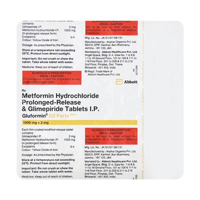 GLUFORMIN G2 FORTE NEW Tablet 15's - Diabetes-Ant