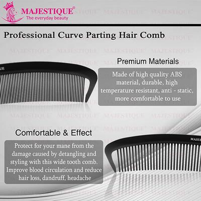 Majestique Hair comb with handle Curve Parting Hair Comb 1's - Hair Combs
