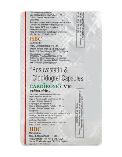 Cardirose CV 10mg Capsule 10'S - High Cholesterol-Dys