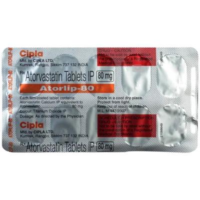 ATORLIP 80 Tablet 10's - High Cholesterol-Dys