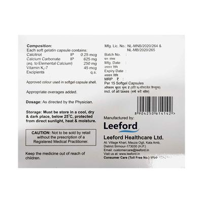 CALZOWEL K2 7 Soft Gelatin Capsule 15's - Supplements-Cal