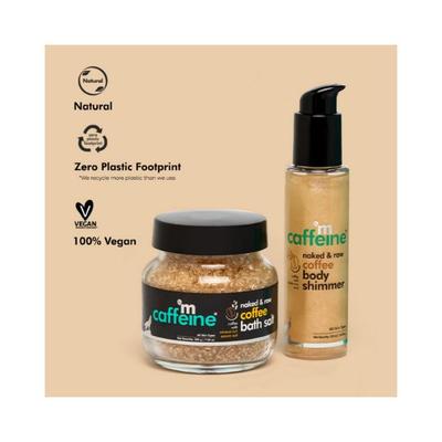 mCaffeine Coffee Shower to Shine Body Gift Kit Stress Relieving Epsom Bath Salt & Body Shimmer 305 ml - Bath Salts