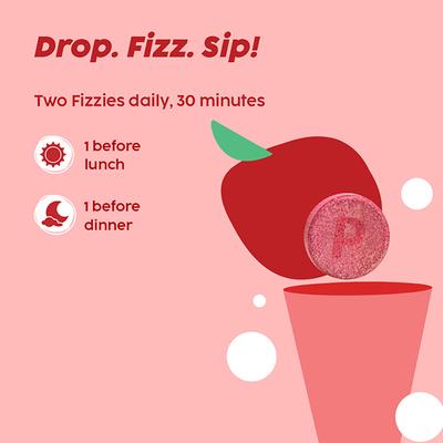 Plix The Plant Fix Apple Cider Vinegar 15 Effervescent Tablet , (Apple) 4's - Apple Cider Vinegar - Acv