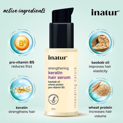 Inatur Keratin Damage Control Hair Serum 50ml - Hair Serums
