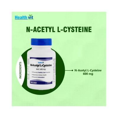 Healthvit N-Acetyl L-Cysteine (NAC) Liver & Antioxidant Support 600mg-Capsules 60's - Calcium And Minerals