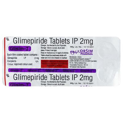 GLISIM 2mg Tablet 10's - Diabetes-Ant