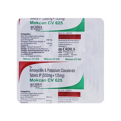 Mokcan CV 625mg Tablet 6'S - Bacterial Infections-Pen