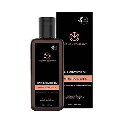 The Man Company Defence Theory Hair Growth Oil - Bhringraj & Basil Oil 90 ml - Hair Oils
