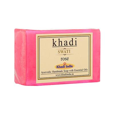 Khadi Swati Ayurvedic Handmade Soap - Rose 125 gm - Soaps