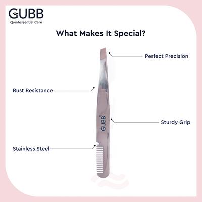 Gubb Dual Function Tweezer with Brow Comb 1's - Tweezers