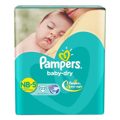 Pampers Baby-Dry Nb (S) 22's - Diapers & Wipes